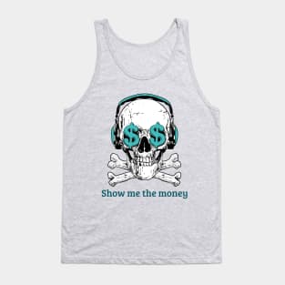 Sugar Skull dollar sign funny tshirt Tank Top